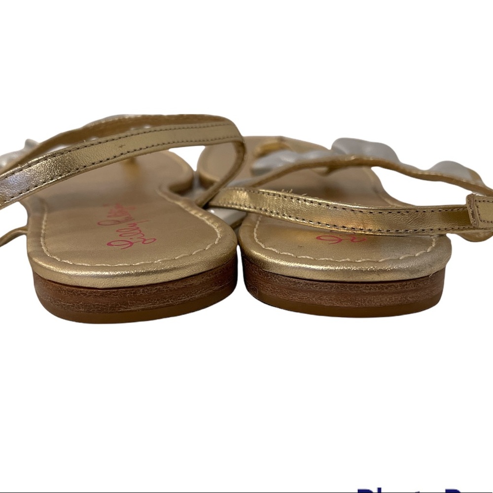 Lilly Pulitzer Gold and Silver Ruffle Thong Sandals - Picture 4 of 9